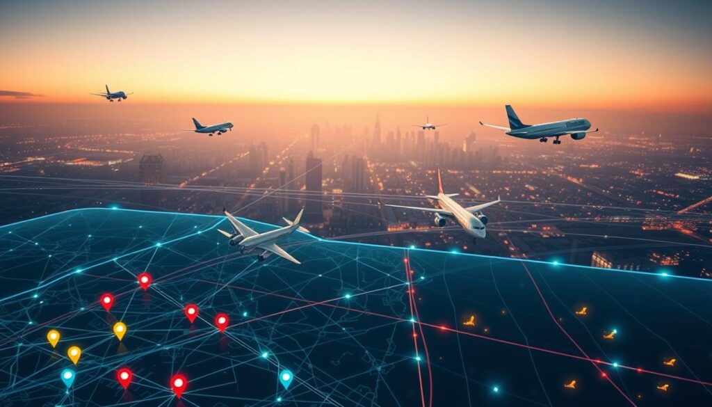 Visualização em tempo real de aeronaves