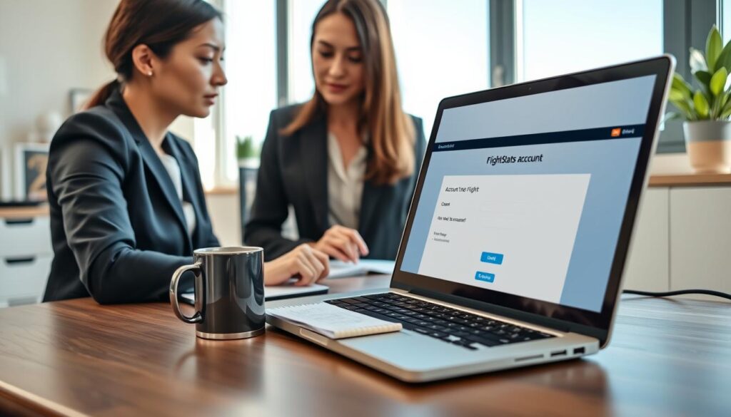 criar conta na FlightStats