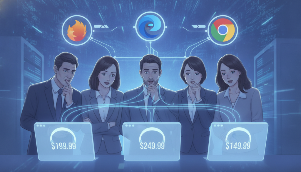 preços variam ao mudar o navegador