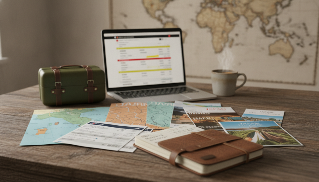 itinerário de viagem