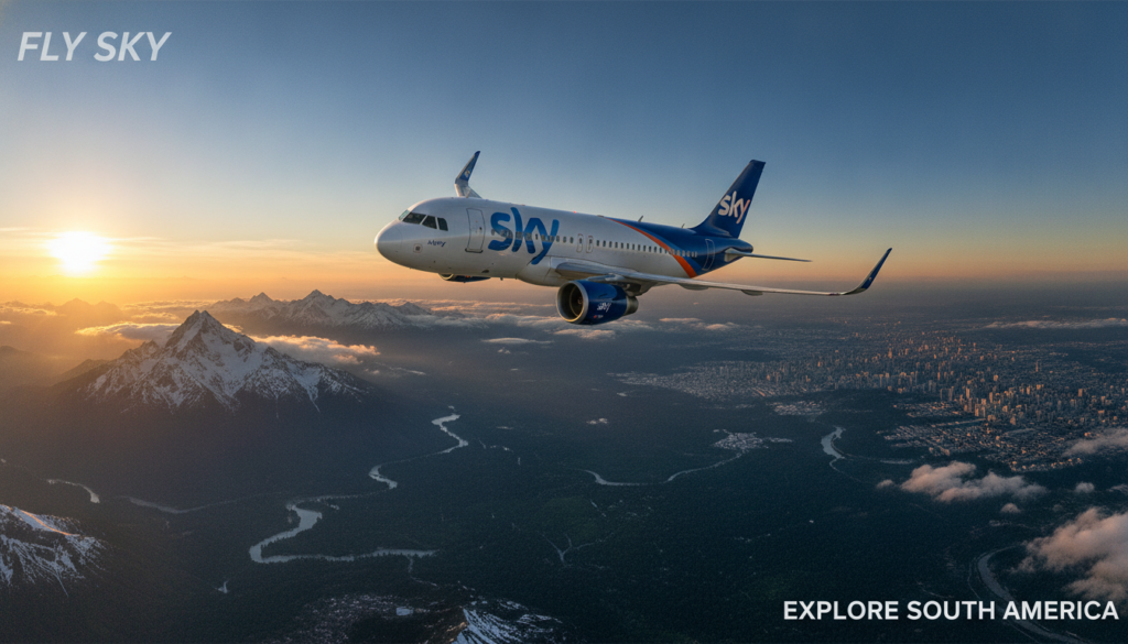 Sky Airline realizando conexões na América do Sul
